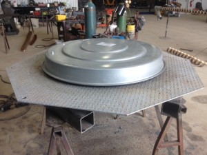 welding and fabricating custom lid for a commercial bin